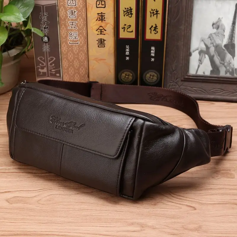 Travel Accessories Leather - Мужская поясная сумка из натуральной кожи,