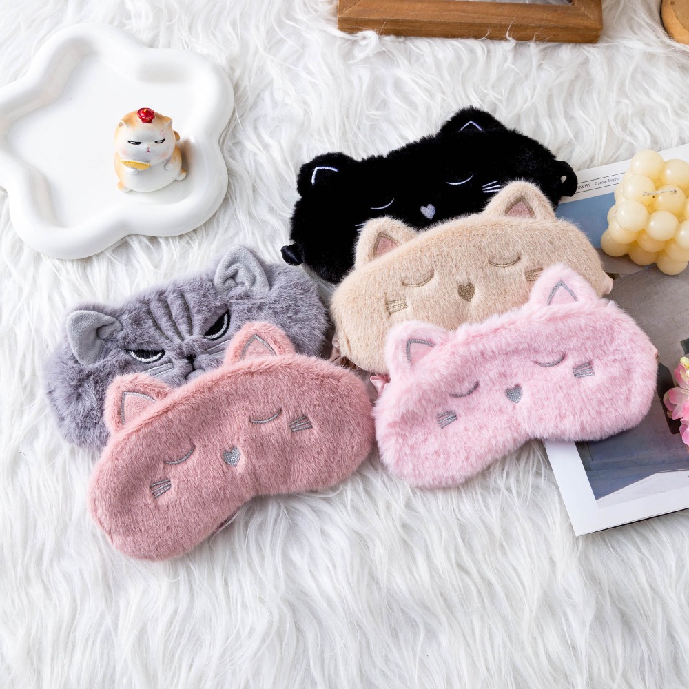 Eye Mask Sleep Travel - Милая плюшевая маска для сна в